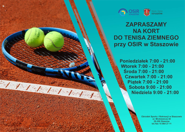 Zapraszamy na kort do tenisa ziemnego przy OSiR w Staszowie